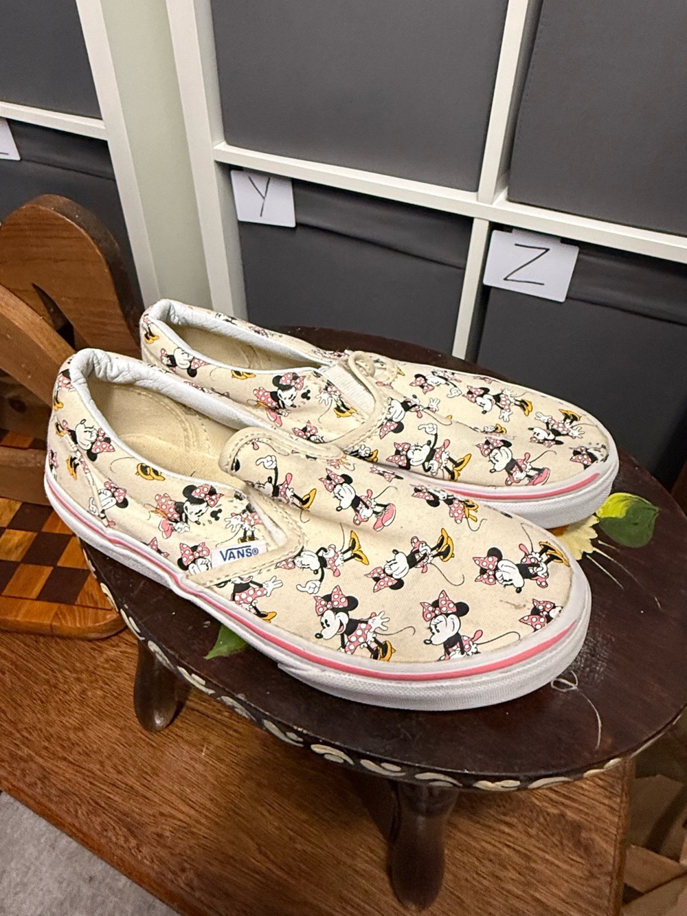 Rare Vans Disney Slip-On Sneakers with Minnie Mouse Print